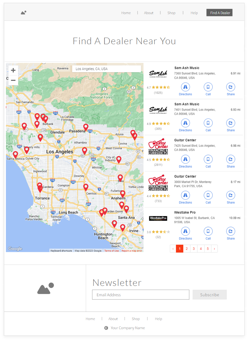 Embedding Dealer Locator Within Website Page illustration 1