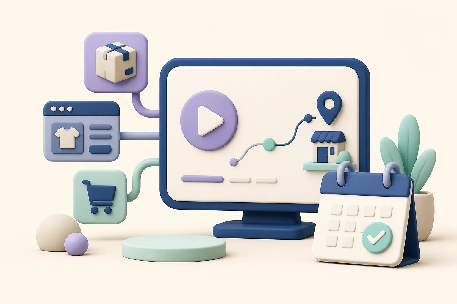 A scheduled Omacro demo connecting a product to online and nearby seller results.