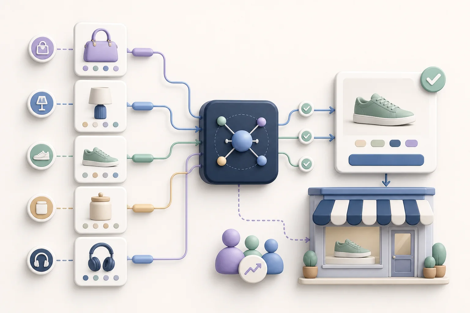 Brand product data matched to an accurate seller product page and a nearby storefront.